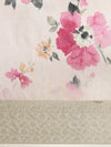 Semi Organza Peach and Pink Flower Printed with Jari Border Saree SOS04