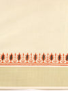 Kerala Tissue Printed Gold Jari Border Saree OKS26 Onam Collection