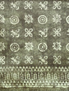 Semi Cotton Green and Sandal Flower Printed Saree SCS24
