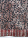 Semi Cotton Green & Brown Printed Saree SCS30