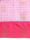 Stylish Navy & Pink Semi Kora Cotton Saree with Contrast Pallu SK82
