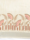 Dazzling Semi Linen Sandal Floral Printed Embroidery Saree SLPE01