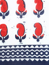 Elegant White & Navy Printed Pure Cotton Saree PCS56