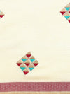Divine Semi Linen Dark Sandal Diamond Printed Embroidery Saree SLPE02