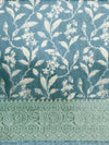 Elegant Semi Linen Digital Print Bluish Green & Sandal Saree SL53