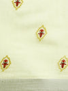 Classy Semi Linen Yellow Printed Embroidery Saree SLPE03