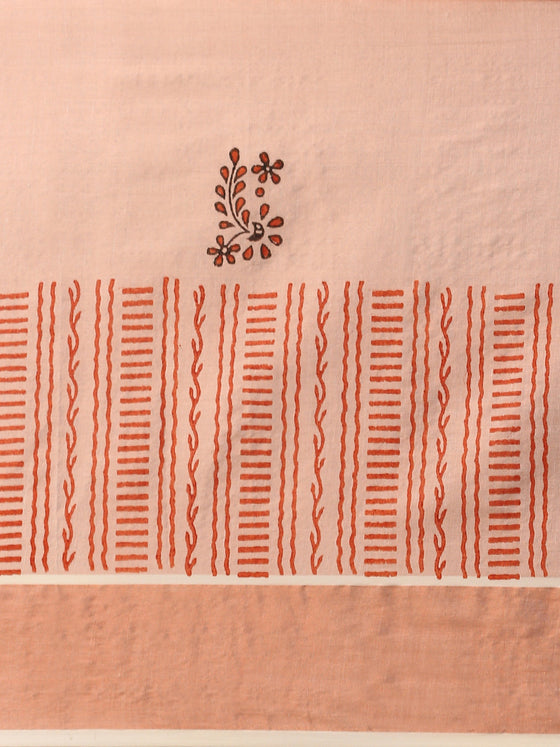 Kerala Copper Tissue Printed Saree with Zari Border OKS32 Onam Collection