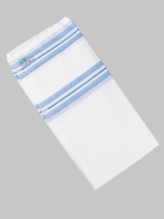 100% Cotton Checked White Bath Towel Blossom