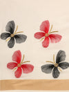 Kerala Cream Colorful Butterfly Embroidery Saree with Gold Zari Border KS83