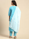 Beautiful Sky Blue with White Printed & Embroidered Kurti Set PKS04