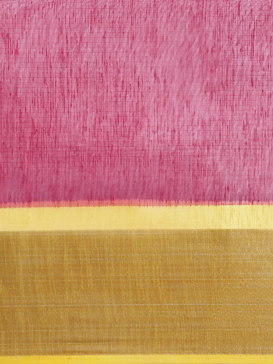 Elegant Semi Linen Purple & Mustard Saree SL51