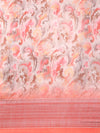 Digital Print Orange & Pink Mixed Semi Linen Saree SL12
