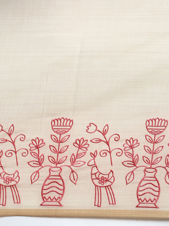 Elagent Bhagalpuri Jute Flower Printed Sandal Saree BJS44