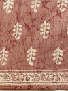 Semi Cotton Brown and Sandal Flower Printed Saree SCS25