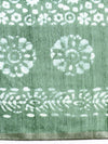 Elegant Semi Linen Green Flower Design Digital Printed Saree SL67