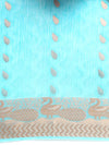 Stylish Copper Jari Green Semi Kora Cotton Saree SK92