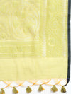 Stylish Flower Design Green Semi Kora Cotton Saree SK95