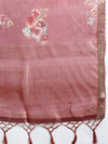 Elegant Semi Linen Brown & Sandal Flower Digital Printed Saree SL55