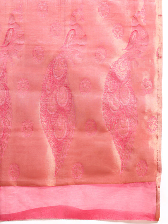 Stylish Copper Jari Navy Semi Kora Cotton Saree with Contrast Pallu SK79