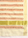 Kerala Tissue Printed Gold Jari Border Saree OKS26 Onam Collection
