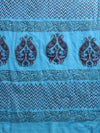 Semi Cotton Printed Saree Yellow and Blue SCS12