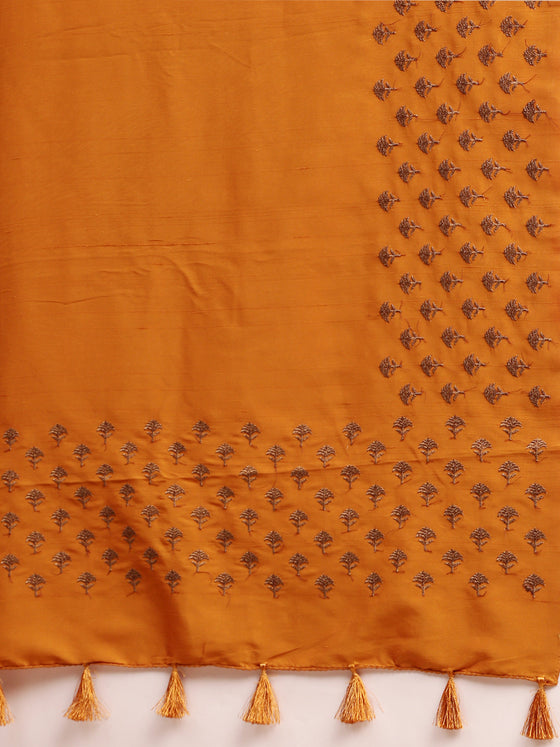Womens Bhagalpuri Jute Saree Mustard ST59