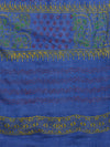 Semi Cotton Printed Saree White and Blue SCS11