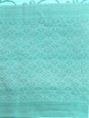 Stylish Green Leaf Design Semi Kora Cotton Saree SK89