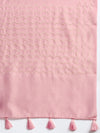 Elegant Semi Linen Plain Pink Saree SL50