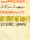 Kerala Tissue Printed Gold Jari Border Saree OKS27 Onam Collection