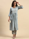 Cotton Printed Kurti Set Blue & Sandal PK06