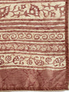Semi Cotton Brown and Sandal Flower Printed Saree SCS25