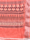 Digital Print Orange & Pink Mixed Semi Linen Saree SL12