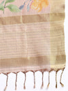 Colourful Semi Raw Silk Pink Flower Printed Saree SRS26