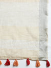 Dazzling Semi Linen Sandal Floral Printed Embroidery Saree SLPE01