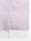 Stylish Off White & Pink Flower Design Semi Kora Cotton Saree SK80