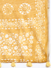 Elegant Semi Linen Yellow Flower Design Digital Printed Saree SL65