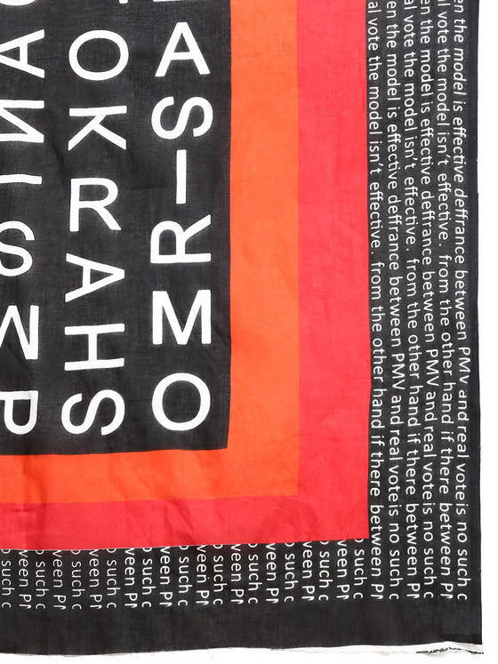 Elegant Red & Black Printed Pure Cotton Saree PCS55