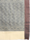 Stylish Copper Jari Sandal & Navy Semi Kora Cotton Saree SK81