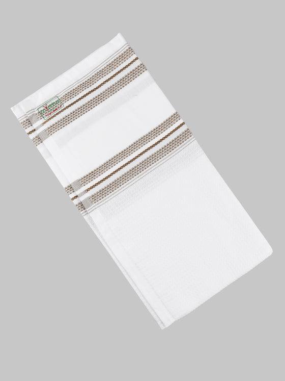 100% Cotton Checked White Bath Towel Blossom