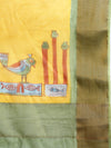 Elegant Semi Linen Yellow & Green Saree SL49