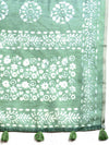 Elegant Semi Linen Green Flower Design Digital Printed Saree SL67
