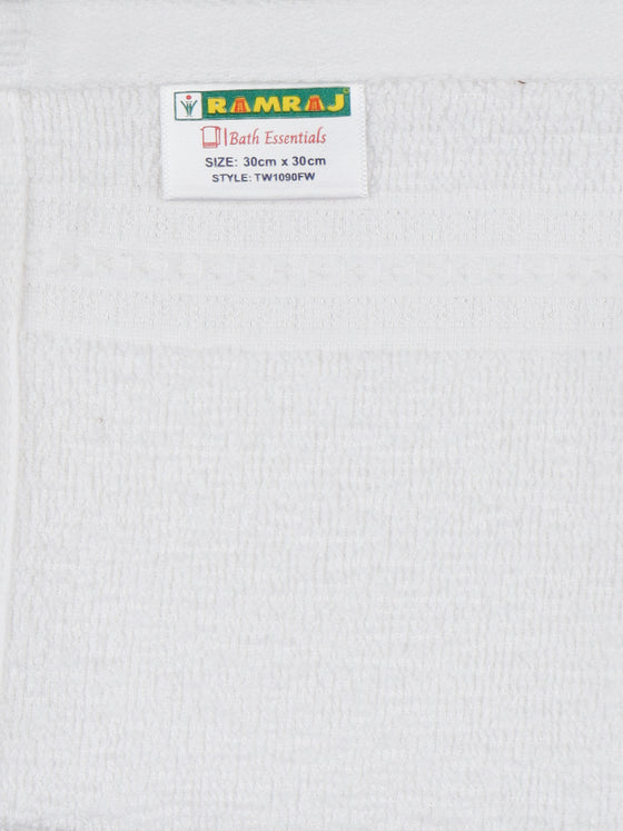 Premium Soft & Absorbent White Terry Face Towel ( Pack of 5 )