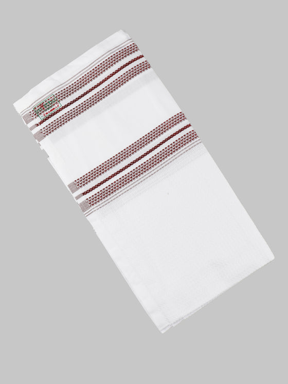 100% Cotton Checked White Bath Towel Blossom