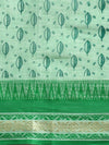 Semi Cotton Printed Saree White and Green SCS03