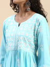 Cotton Jackuard Embroidered Umbrella Kurti EK04