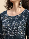 Elegant Green & White Printed Kurti Set EK18