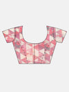 Semi Organza Sandal and Pink Flower Printed with Jari Border Saree SOS03