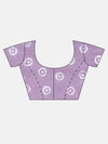 Elegant Semi Linen Flower Digital Print Lavender & White Saree SL64