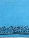 Semi Cotton Printed Saree Yellow and Blue SCS12